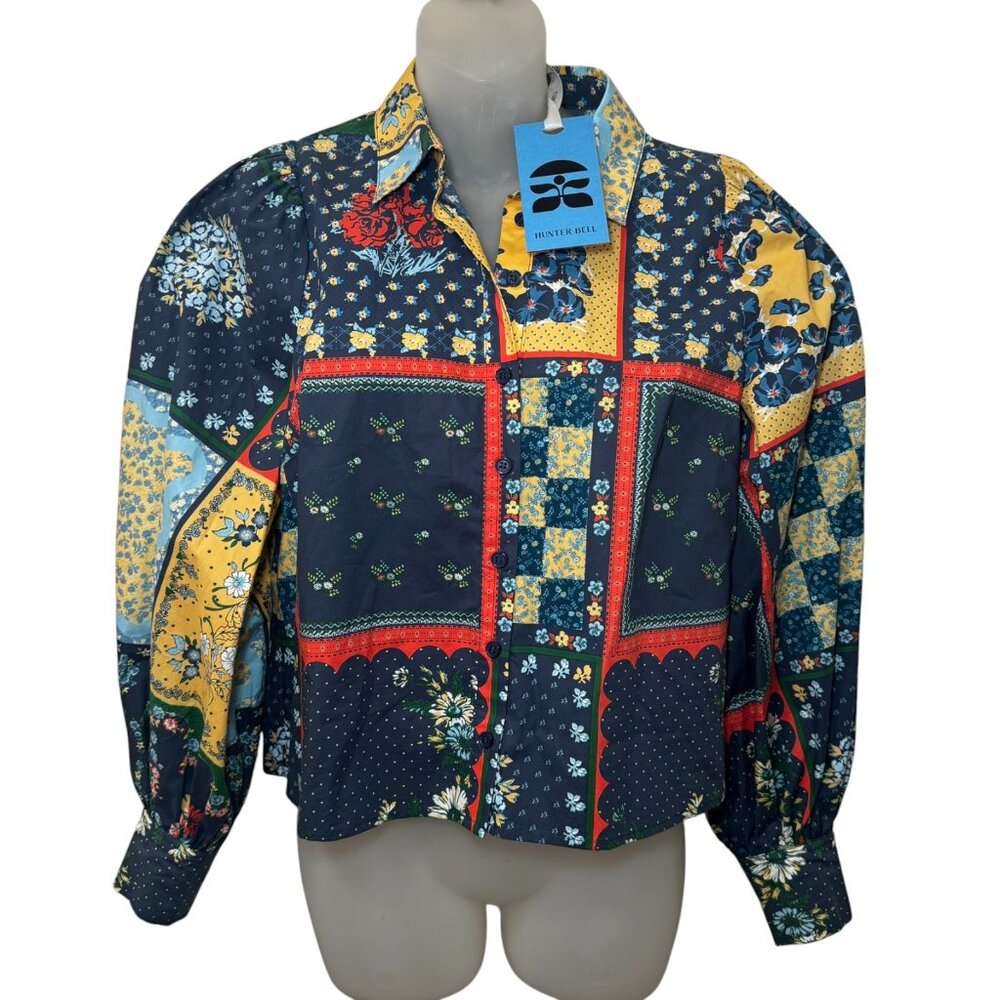 New $345 Hunter Bell Everett Patchwork Cotton Pop… - image 3